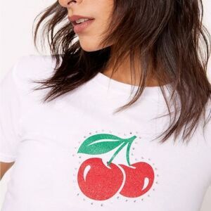 BRAND NEW BELLA CHERRY  CANVAS T-SHIRT IN PINK